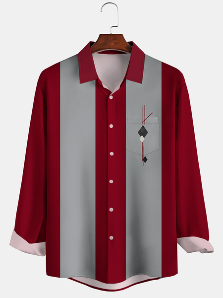 Casual Art Collection Striped Geometric Color Block Pattern Lapel Long Sleeve Print Shirt Top, Red, Shirts & Blouse
Casual Art Collection Striped Geometric Color Block Pattern Lapel Long Sleeve Print Shirt Top, Red, Shirts & Blouse