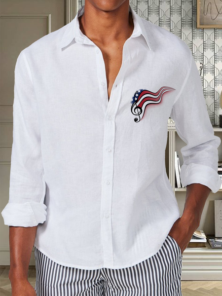 Cotton and linen net color based on the American flag style leisure long-sleeved shirt, As picture, Long Sleeve Shirts
Cotton and linen net color based on the American flag style leisure long-sleeved shirt, As picture, Long Sleeve Shirts