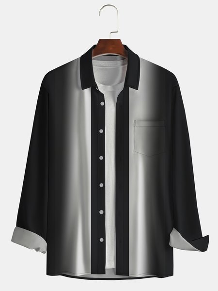 Mens Ombre Print Front Buttons Soft Breathable Chest Pocket Casual Bowling Shirts, Black, Long Sleeve Shirts
Mens Ombre Print Front Buttons Soft Breathable Chest Pocket Casual Bowling Shirts, Black, Long Sleeve Shirts