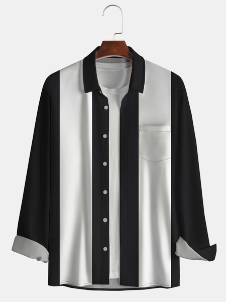 Mens Front Buttons Soft Breathable Chest Pocket Casual Bowling Shirts, Black, Long Sleeve Shirts
Mens Front Buttons Soft Breathable Chest Pocket Casual Bowling Shirts, Black, Long Sleeve Shirts