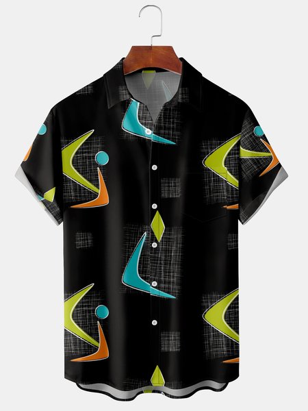 Men's Art Geometric Print Casual Breathable Hawaiian Short Sleeve Shirt, Black, Short Sleeve Shirts
Men's Art Geometric Print Casual Breathable Hawaiian Short Sleeve Shirt, Black, Short Sleeve Shirts