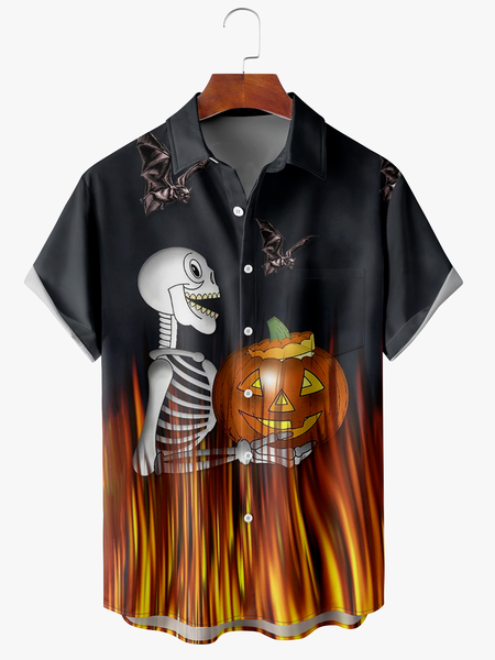 Men's Halloween Pumpkin Print Fashion Lapel Short Sleeve Hawaiian Shirt, Black, Short Sleeve Shirts
Men's Halloween Pumpkin Print Fashion Lapel Short Sleeve Hawaiian Shirt, Black, Short Sleeve Shirts
