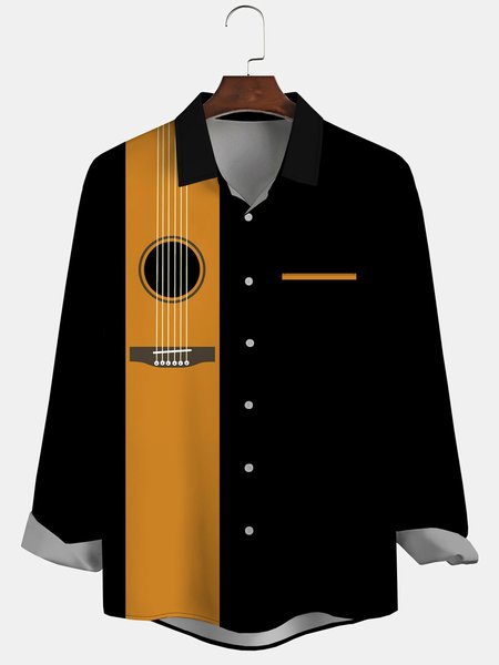 Men's Printed Long Sleeve Hawaiian Shirt with Chest Pocket, Black, Long Sleeve Shirts
Men's Printed Long Sleeve Hawaiian Shirt with Chest Pocket, Black, Long Sleeve Shirts
