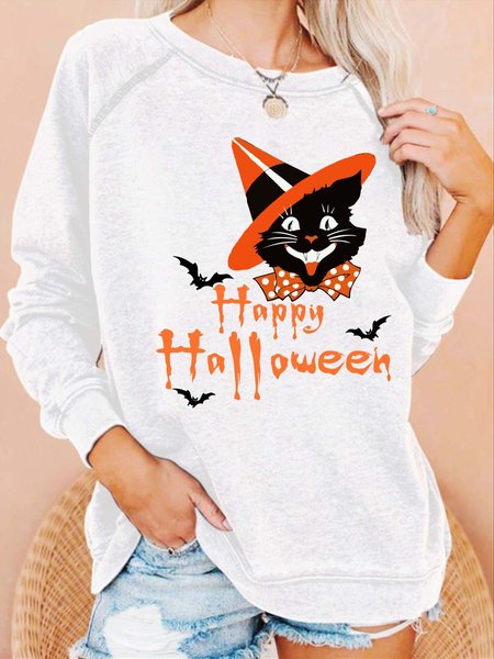 Women Halloween Black Cat Loose Crew Neck Casual Sweatshirts, White, Hoodies&Sweatshirts
Women Halloween Black Cat Loose Crew Neck Casual Sweatshirts, White, Hoodies&Sweatshirts