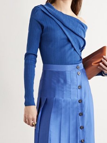 Urban Cold Shoulder Plain Knit Top, Blue, Tops
Urban Cold Shoulder Plain Knit Top, Blue, Tops