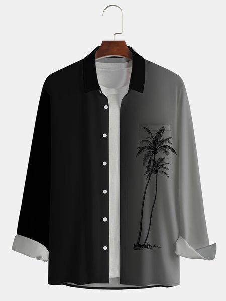 Men's Gradient Coconut Tree Print Casual Breathable Long Sleeve Shirt, Black, Long Sleeve Shirts
Men's Gradient Coconut Tree Print Casual Breathable Long Sleeve Shirt, Black, Long Sleeve Shirts