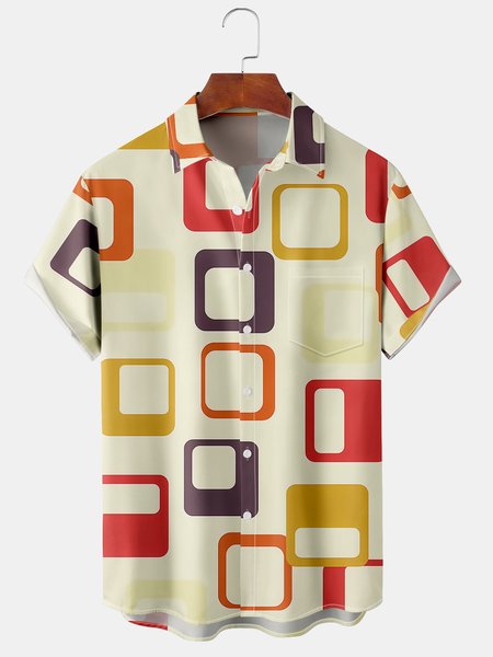 Casual Art Collection Retro Medieval Geometric Color Block Pattern Lapel Short Sleeve Shirt Print Top, Multicolor, Short Sleeve Shirts
Casual Art Collection Retro Medieval Geometric Color Block Pattern Lapel Short Sleeve Shirt Print Top, Multicolor, Short Sleeve Shirts