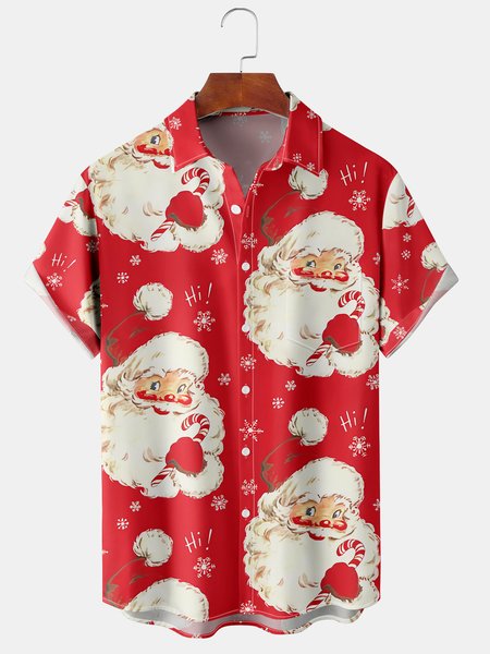 Casual Festive Collection Vintage Santa Claus Pattern Lapel Short Sleeve Shirt Print Top, Red, Short Sleeve Shirts
Casual Festive Collection Vintage Santa Claus Pattern Lapel Short Sleeve Shirt Print Top, Red, Short Sleeve Shirts
