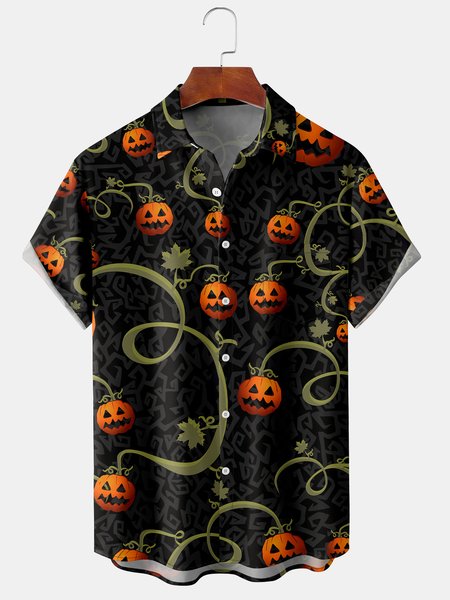 Men's Halloween Pumpkin Graphic Print Short Sleeve Shirt, Black, Short Sleeve Shirts
Men's Halloween Pumpkin Graphic Print Short Sleeve Shirt, Black, Short Sleeve Shirts