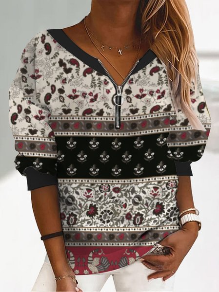 Casual Ethnic Floral Design Loose Sweatshirt, Multicolor, Sweatshirts & Hoodies
Casual Ethnic Floral Design Loose Sweatshirt, Multicolor, Sweatshirts & Hoodies