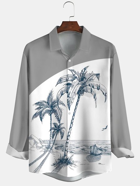 Men's Coconut Tree Print Casual Breathable Long Sleeve Shirt, Gray, Long Sleeve Shirts
Men's Coconut Tree Print Casual Breathable Long Sleeve Shirt, Gray, Long Sleeve Shirts