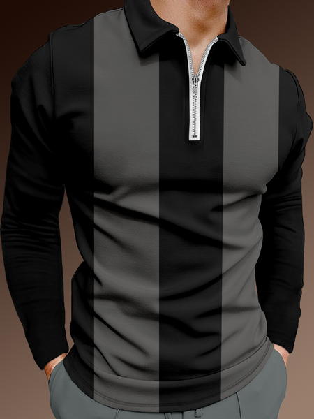 Casual Art Collection Geometric Stripes Color Block Pattern Lapel Long Sleeve Polo Print Top, Black, Men's t-shirts
Casual Art Collection Geometric Stripes Color Block Pattern Lapel Long Sleeve Polo Print Top, Black, Men's t-shirts