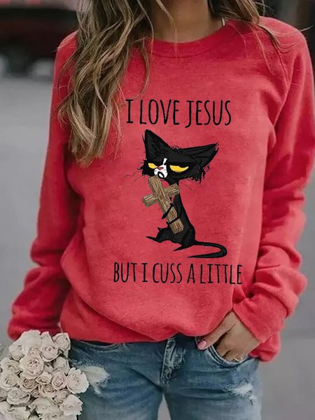 Women Funny Graphic Cat I Love Jesus But I Cuss A Little Crew Neck Sweatshirts, Red, Hoodies&Sweatshirts
Women Funny Graphic Cat I Love Jesus But I Cuss A Little Crew Neck Sweatshirts, Red, Hoodies&Sweatshirts