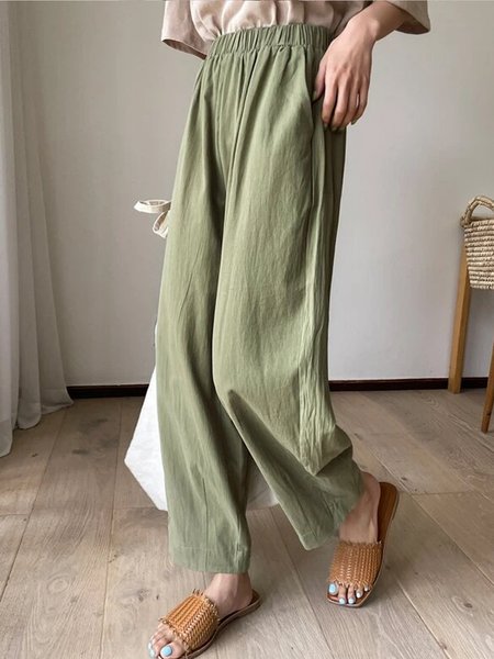 Plain Autumn Linen Cotton Micro-Elasticity Loose Straight pants Long Regular Size Casual Pants for Women, Green, Pants
Plain Autumn Linen Cotton Micro-Elasticity Loose Straight pants Long Regular Size Casual Pants for Women, Green, Pants