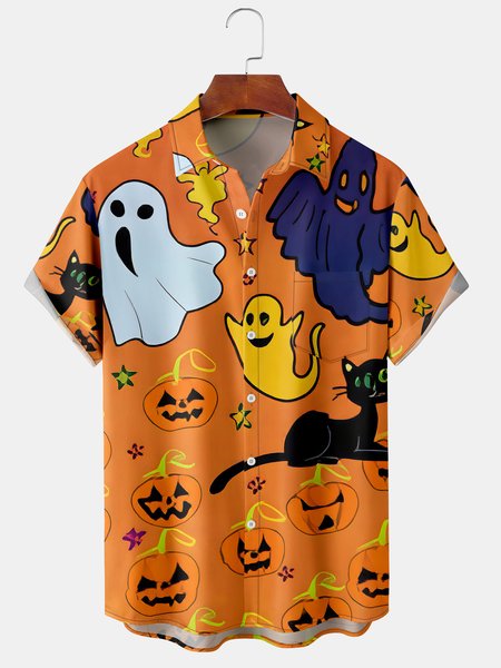 Men's Casual Halloween Print Front Button Soft Breathable Chest Pocket Casual Hawaiian Shirt, Yellow, Men's Floral shirt
Men's Casual Halloween Print Front Button Soft Breathable Chest Pocket Casual Hawaiian Shirt, Yellow, Men's Floral shirt