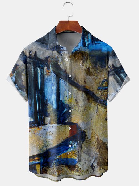 Men's Casual Painting Print Front Button Soft Breathable Chest Pocket Casual Hawaiian Shirt, Khaki, Men's Floral shirt
Men's Casual Painting Print Front Button Soft Breathable Chest Pocket Casual Hawaiian Shirt, Khaki, Men's Floral shirt