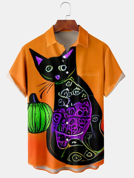 Men's Casual Halloween Cat Front Button Soft Breathable Chest Pocket Casual Hawaiian Shirt, Yellow, Men's Floral shirt
Men's Casual Halloween Cat Front Button Soft Breathable Chest Pocket Casual Hawaiian Shirt, Yellow, Men's Floral shirt