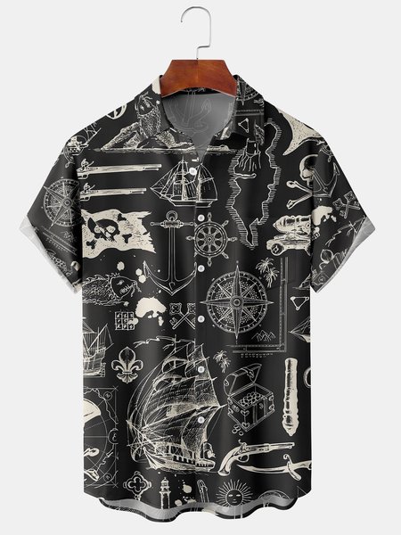 Men's Line Art Marine Element Print Casual Breathable Hawaiian Short Sleeve Shirt, Black, Short Sleeve Shirts
Men's Line Art Marine Element Print Casual Breathable Hawaiian Short Sleeve Shirt, Black, Short Sleeve Shirts