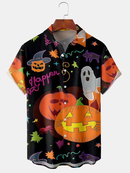 Men's Casual Halloween Print Front Button Soft Breathable Chest Pocket Casual Hawaiian Shirt, Black, Men's Floral shirt
Men's Casual Halloween Print Front Button Soft Breathable Chest Pocket Casual Hawaiian Shirt, Black, Men's Floral shirt