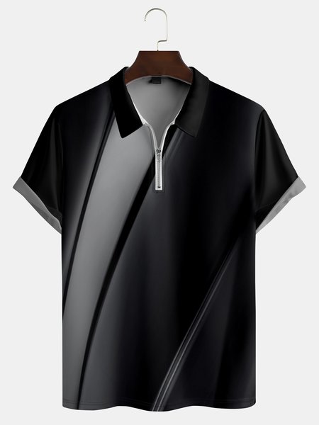 Casual Art Collection Gradient Geometric Stripe Pattern Lapel Short Sleeve Polo Print Top, Black, Polos
Casual Art Collection Gradient Geometric Stripe Pattern Lapel Short Sleeve Polo Print Top, Black, Polos