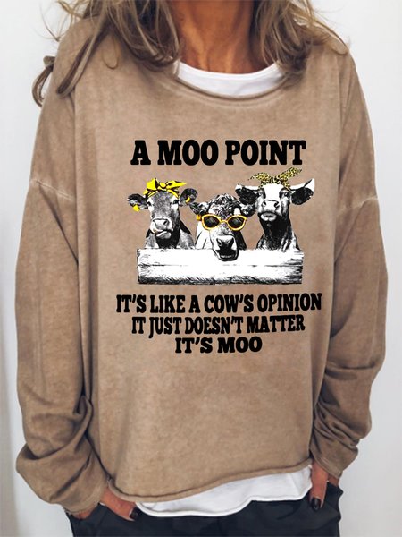 A Moo Point Women's Sweatshirt, Light brown, Hoodies&Sweatshirts