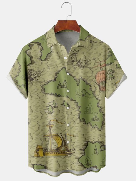 Men's Casual Short Sleeve Hawaiian Shirt with Chest Pocket, Green, Short Sleeve Shirts
Men's Casual Short Sleeve Hawaiian Shirt with Chest Pocket, Green, Short Sleeve Shirts