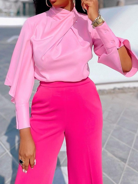 Women Plain Autumn Elegant No Elasticity Regular Fit Long sleeve Regular H-Line Regular Blouse, Pink, Blouses and Shirts
Women Plain Autumn Elegant No Elasticity Regular Fit Long sleeve Regular H-Line Regular Blouse, Pink, Blouses and Shirts