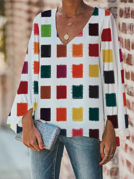 Autumn Colorblock Urban Polyester V neck Micro-Elasticity Loose Regular Regular Size Blouse for Women, Multicolor, Tops
Autumn Colorblock Urban Polyester V neck Micro-Elasticity Loose Regular Regular Size Blouse for Women, Multicolor, Tops