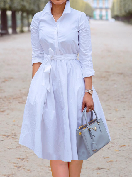 Women Plain Autumn Elegant Daily Regular Fit Midi Long sleeve Regular Shirt Dress Dresses, White, Midi Dresses
Women Plain Autumn Elegant Daily Regular Fit Midi Long sleeve Regular Shirt Dress Dresses, White, Midi Dresses