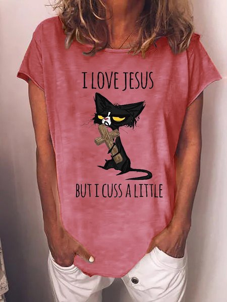 Women Funny Graphic Cat I Love Jesus But I Cuss A Little Crew Neck T-Shirt, Pink, T-shirts
Women Funny Graphic Cat I Love Jesus But I Cuss A Little Crew Neck T-Shirt, Pink, T-shirts
