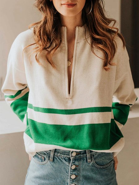 Women Casual Color Block Autumn Zipper Daily Long sleeve H-Line Regular Medium Elasticity Sweater, Green, Sweaters
Women Casual Color Block Autumn Zipper Daily Long sleeve H-Line Regular Medium Elasticity Sweater, Green, Sweaters