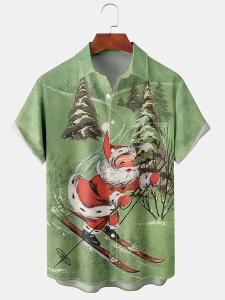 Men's Casual Santa Print Short Sleeve Hawaiian Shirt with Chest Pocket, Green, Short Sleeve Shirts
Men's Casual Santa Print Short Sleeve Hawaiian Shirt with Chest Pocket, Green, Short Sleeve Shirts