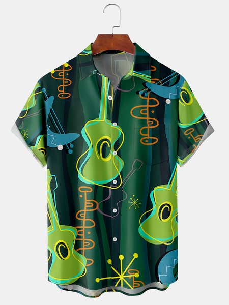 Men's Music Abstract Print Casual Breathable Duan Shirt, Green, Short Sleeve Shirts
Men's Music Abstract Print Casual Breathable Duan Shirt, Green, Short Sleeve Shirts