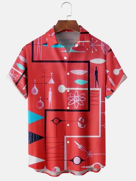 Men's Art Geometric Print Casual Breathable Short Sleeve Shirt, Red, Short Sleeve Shirts
Men's Art Geometric Print Casual Breathable Short Sleeve Shirt, Red, Short Sleeve Shirts