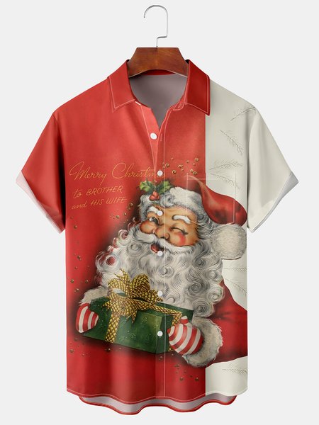 Men's Christmas Print Short Sleeve Hawaiian Shirt with Chest Pocket, Red, Short Sleeve Shirts
Men's Christmas Print Short Sleeve Hawaiian Shirt with Chest Pocket, Red, Short Sleeve Shirts