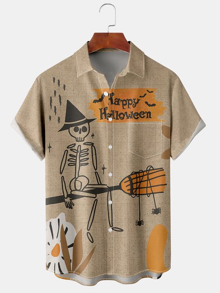 Men's Halloween Skull Print Casual Breathable Hawaiian Short Sleeve Shirt, Khaki, Short Sleeve Shirts
Men's Halloween Skull Print Casual Breathable Hawaiian Short Sleeve Shirt, Khaki, Short Sleeve Shirts