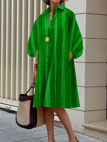 Women Striped Simple Autumn Polyester Loose 1 * Dress Three Quarter A-Line Regular Size Dresses, Green, Midi Dresses
Women Striped Simple Autumn Polyester Loose 1 * Dress Three Quarter A-Line Regular Size Dresses, Green, Midi Dresses