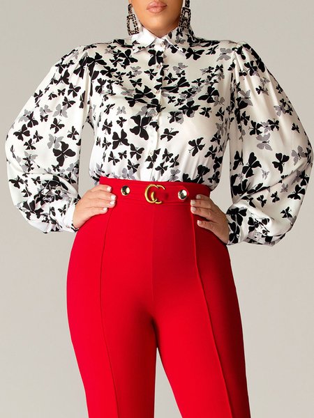 Women Autumn Butterfly Elegant Polyester Regular Fit Regular H-Line Regular Shirt Collar Blouse, Black-white, Blouses and Shirts
Women Autumn Butterfly Elegant Polyester Regular Fit Regular H-Line Regular Shirt Collar Blouse, Black-white, Blouses and Shirts