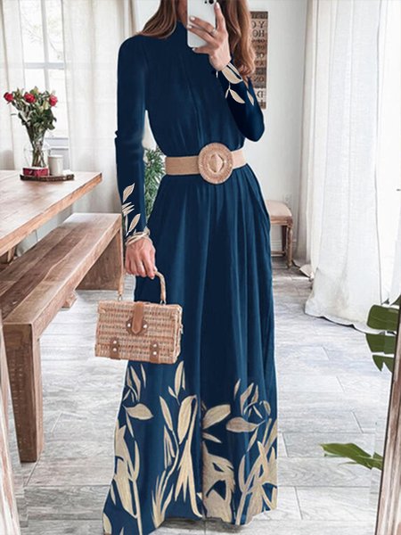 Women Autumn Plants Vacation Micro-Elasticity Loose Long Mid Waist Long sleeve Regular Dresses, Blue, Maxi Dresses
Women Autumn Plants Vacation Micro-Elasticity Loose Long Mid Waist Long sleeve Regular Dresses, Blue, Maxi Dresses