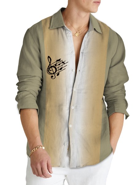 Printed cotton and linen style music gradient comfortable flax long sleeve shirts, As picture, Long Sleeve Shirts
Printed cotton and linen style music gradient comfortable flax long sleeve shirts, As picture, Long Sleeve Shirts