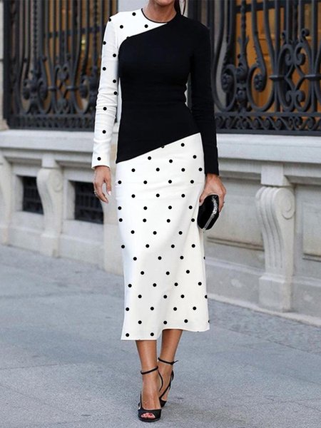 Polka Dots Autumn Elegant Natural Daily Regular Fit Midi 1 * Dress Crew Neck Dresses for Women, Black-white, Midi Dresses
Polka Dots Autumn Elegant Natural Daily Regular Fit Midi 1 * Dress Crew Neck Dresses for Women, Black-white, Midi Dresses