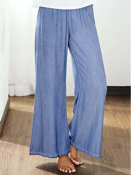 Women Casual Plain Autumn Natural No Elasticity Household Loose A-Line Regular Size Casual Pants, Blue, Clothing
Women Casual Plain Autumn Natural No Elasticity Household Loose A-Line Regular Size Casual Pants, Blue, Clothing