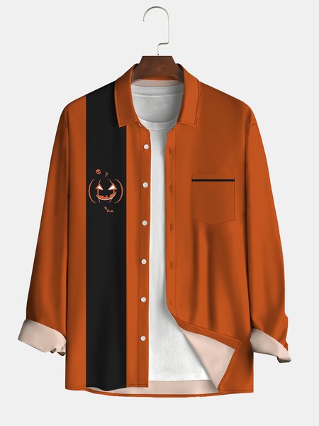 Men's Halloween Pumpkin Print Casual Breathable Long Sleeve Shirt, Orange, Long Sleeve Shirts
Men's Halloween Pumpkin Print Casual Breathable Long Sleeve Shirt, Orange, Long Sleeve Shirts