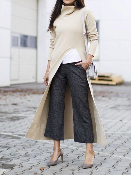 Women Plain Autumn Urban Polyester High Elasticity Loose Turtleneck Mid-long Regular Size Sweater, Apricot, Sweaters
Women Plain Autumn Urban Polyester High Elasticity Loose Turtleneck Mid-long Regular Size Sweater, Apricot, Sweaters