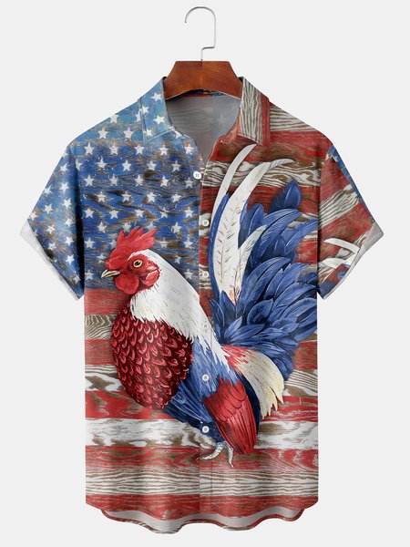 Men's Flag and Rooster Print Casual Breathable Hawaiian Short Sleeve Shirt, Blue, Short Sleeve Shirts
Men's Flag and Rooster Print Casual Breathable Hawaiian Short Sleeve Shirt, Blue, Short Sleeve Shirts