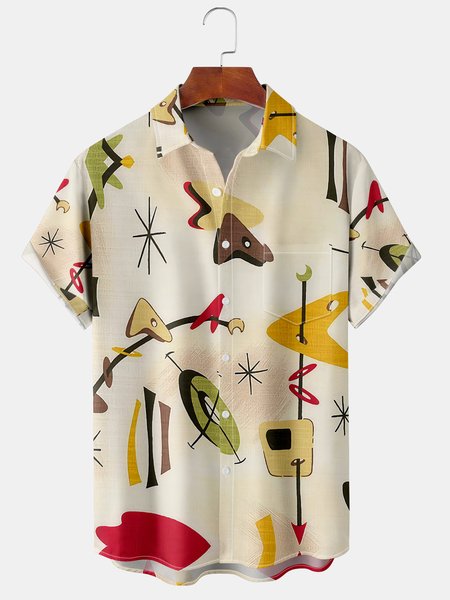 Mens Mid Century Geo Print Front Buttons Soft Breathable Chest Pocket Casual Hawaiian Shirts, Khaki, Short Sleeve Shirts
Mens Mid Century Geo Print Front Buttons Soft Breathable Chest Pocket Casual Hawaiian Shirts, Khaki, Short Sleeve Shirts