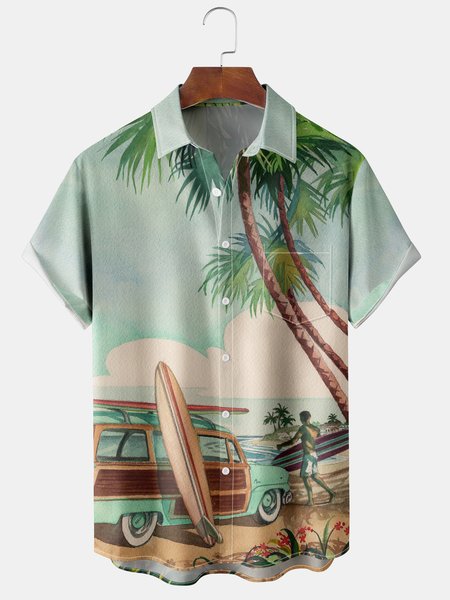 Mens Beach Vacation Coconut Tree Print Short Sleeve Shirt Casual Hawaiian Top, Green, Short Sleeve Shirts
Mens Beach Vacation Coconut Tree Print Short Sleeve Shirt Casual Hawaiian Top, Green, Short Sleeve Shirts