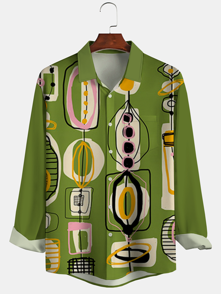 Casual Art Collection Medieval Stripe Geometric Color Block Pattern Lapel Long Sleeve Print Shirt Top, Green, Long Sleeve Shirts
Casual Art Collection Medieval Stripe Geometric Color Block Pattern Lapel Long Sleeve Print Shirt Top, Green, Long Sleeve Shirts