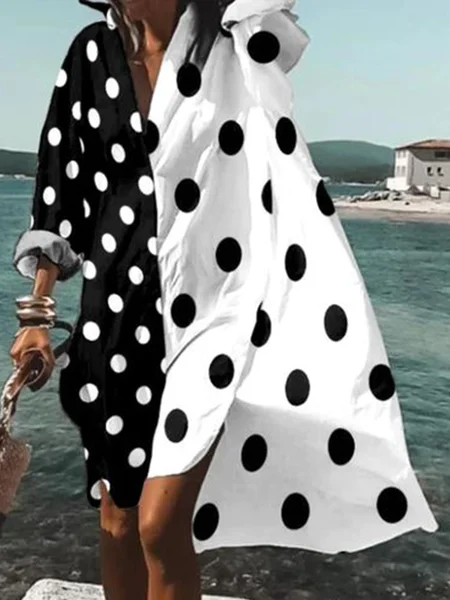 Women Polka Dots Simple Autumn No Elasticity Daily 1 * Dress Pullover Long sleeve Shirt Collar Dresses, Black, Midi Dresses
Women Polka Dots Simple Autumn No Elasticity Daily 1 * Dress Pullover Long sleeve Shirt Collar Dresses, Black, Midi Dresses