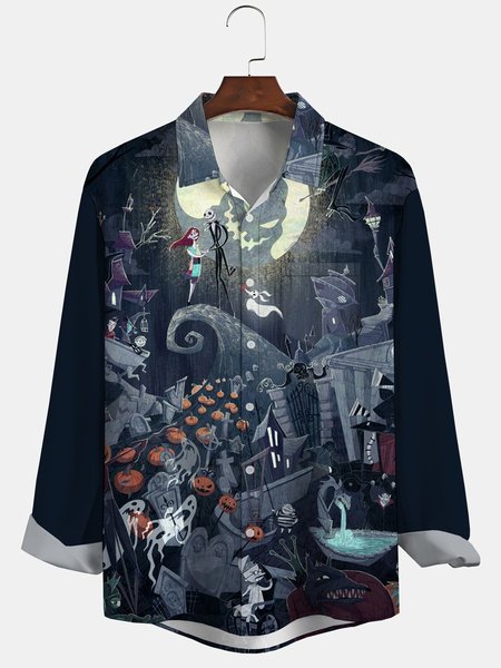 Mens Halloween Print Anti-Wrinkle Long Sleeve Shirt Moisture Wicking Hawaiian Lapel Top, Black, Long Sleeve Shirts
Mens Halloween Print Anti-Wrinkle Long Sleeve Shirt Moisture Wicking Hawaiian Lapel Top, Black, Long Sleeve Shirts